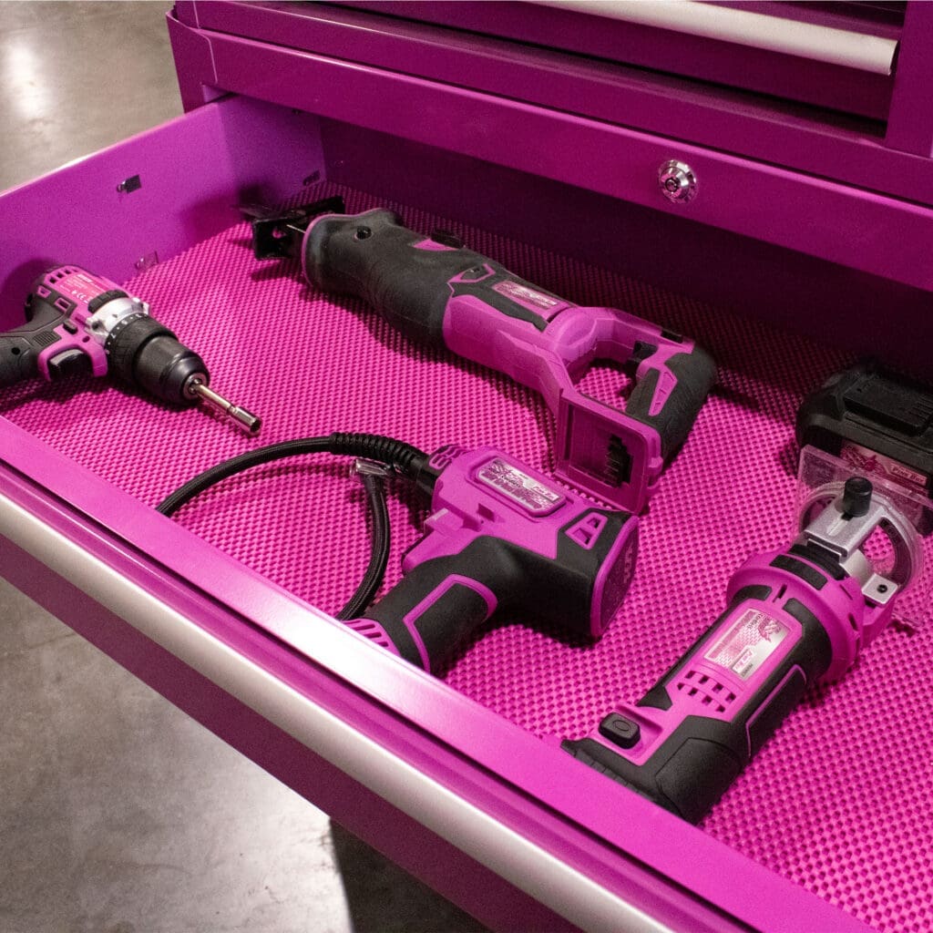 pink tools in a pink toolbox